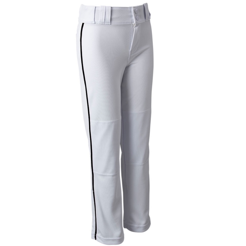 NWT Champro Youth Triple Crown 2.0 Open Bottom Piped Baseball Pants White/Blk S